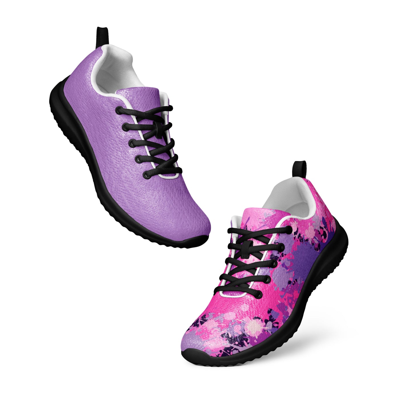 MINE- The Movement fashionable gym shoes for women in purple and pink with black soles and laces