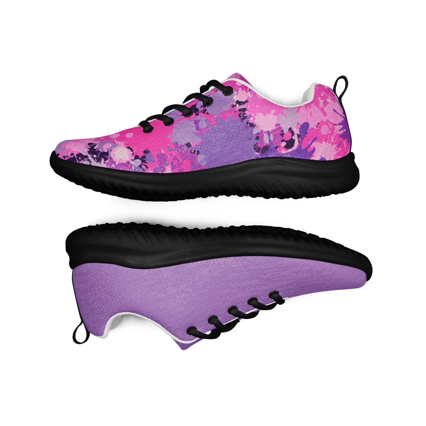 MINE- The Movement fashionable gym shoes for women in pink and purple with black soles and laces