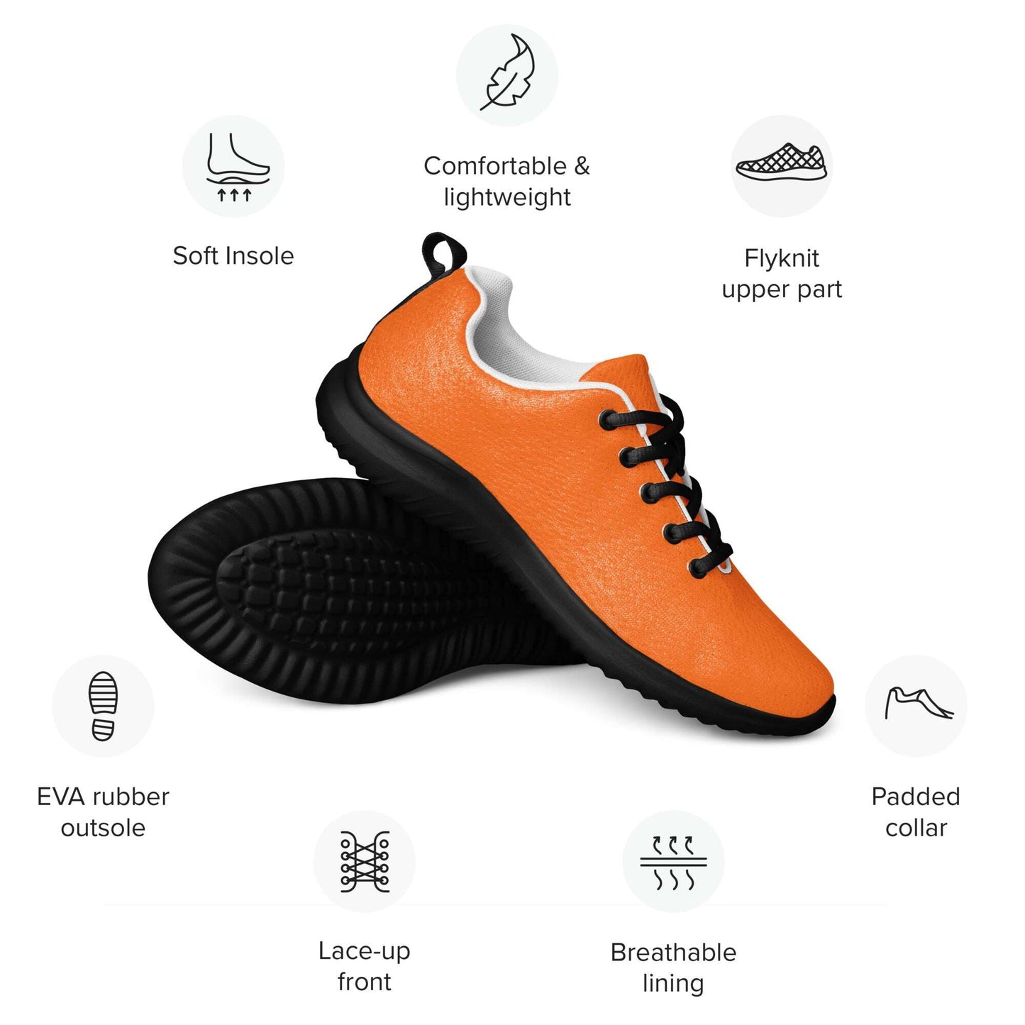 MINE- The Movement orange mismatched shoes with soft insole, breathable lining, and EVA rubber outsole