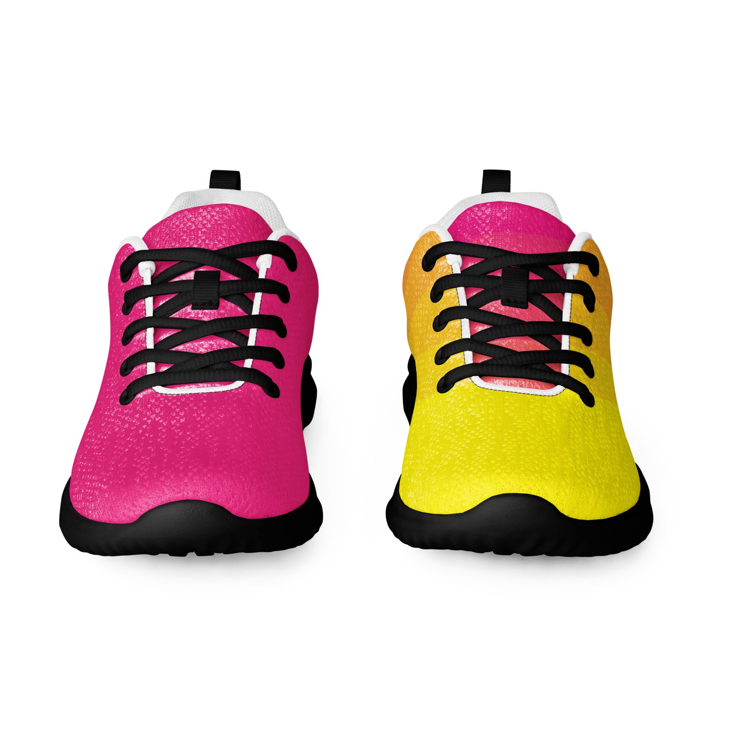 MINE The Movement unique design sports shoes with pink and yellow color blocking and black laces