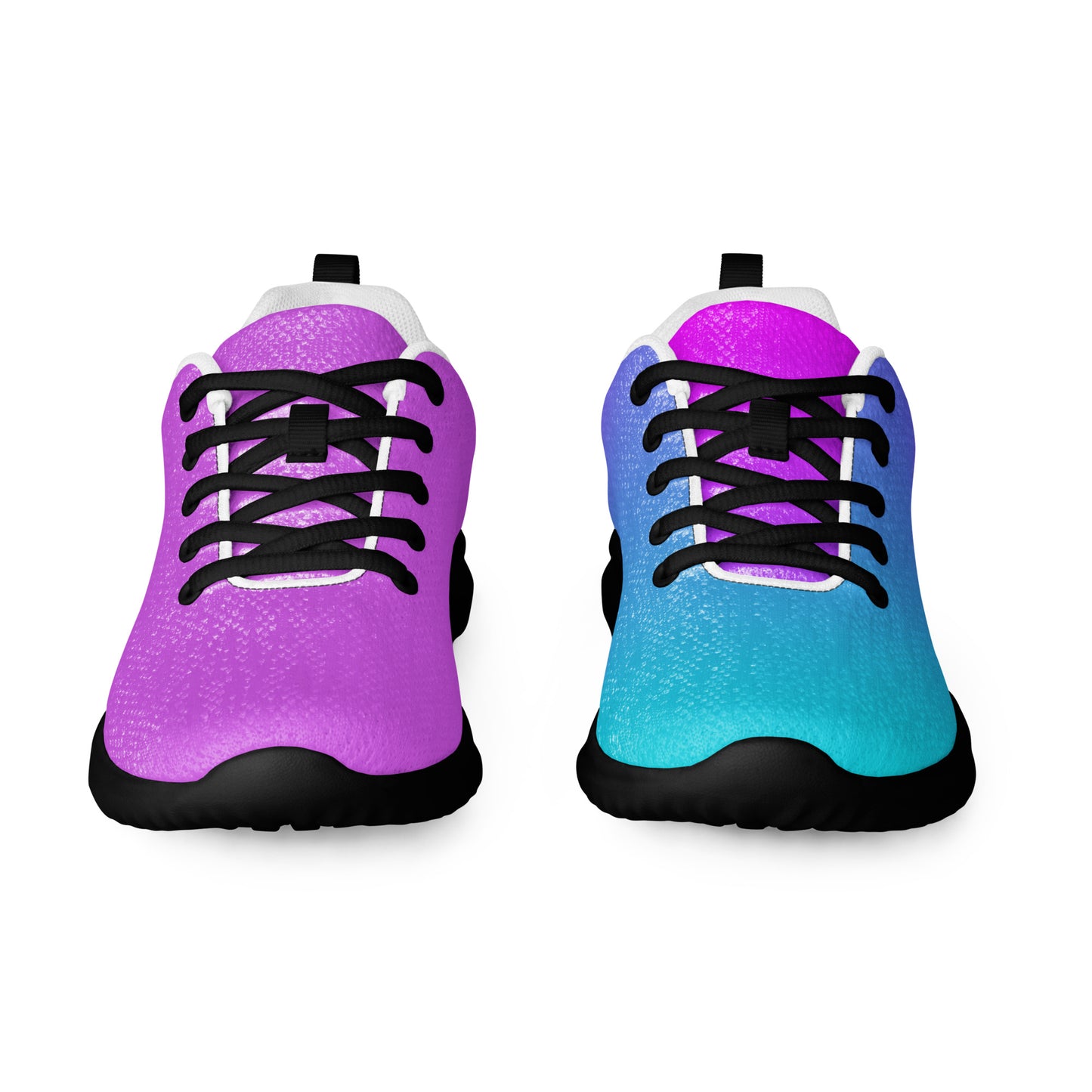 Colorful running shoes for women with gradient purple and blue design and black laces by MINE The Movement