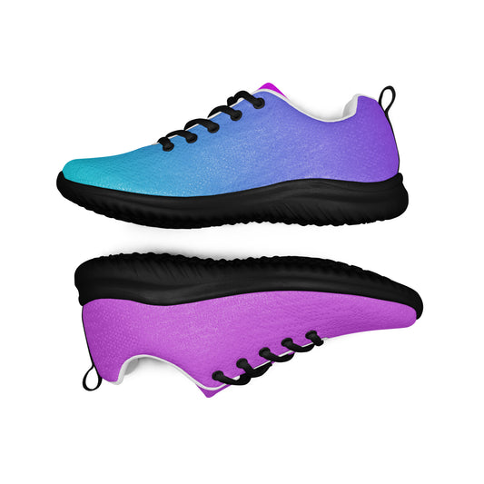 MINE The Movement colorful running shoes for women in blue and purple gradient with black soles
