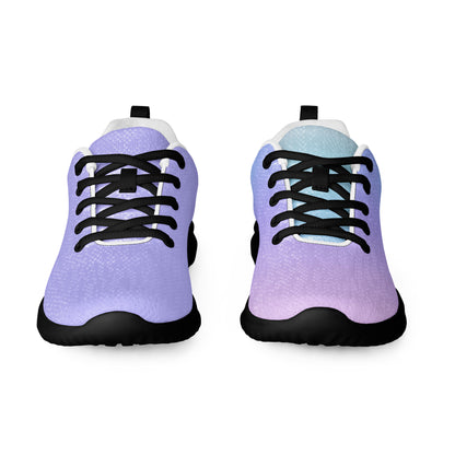 Colorful workout shoes women with purple and blue gradient design and black laces by MINE The Movement