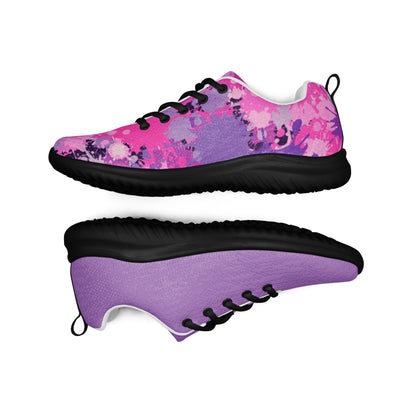 MINE- The Movement fashionable gym shoes for women in pink and purple with black soles and laces