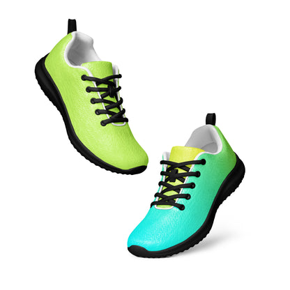 MINE- The Movement green and blue self-expression sports shoes with black laces and cushioned sole