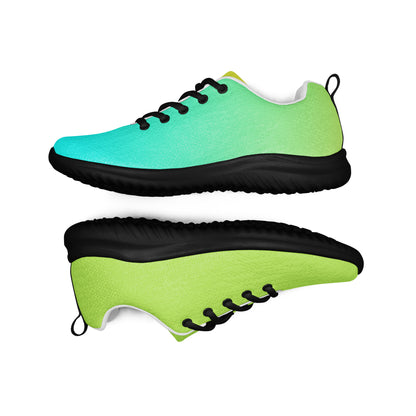 MINE- The Movement gradient green and blue self-expression sports shoes with black sole and laces