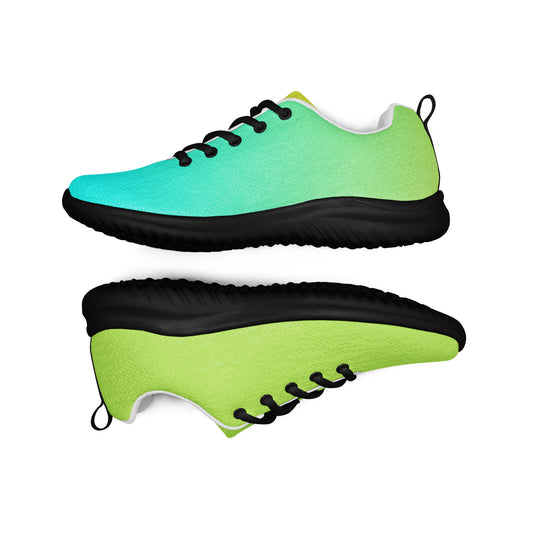 MINE- The Movement gradient green and blue self-expression sports shoes with black sole and laces