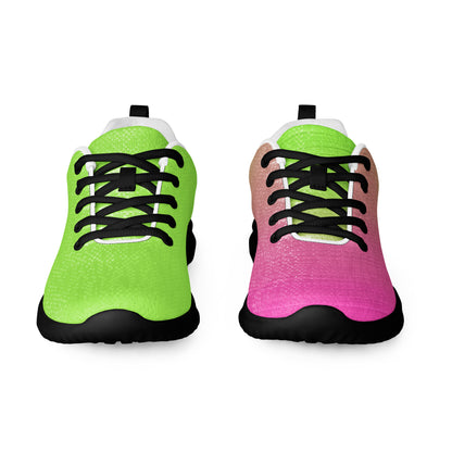MINE- The Movement statement athletic footwear for women with mismatched green and pink gradient design