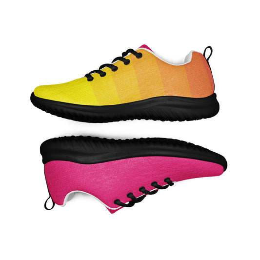 MINE- The Movement unique design sports shoes with vibrant yellow to orange gradient and black sole