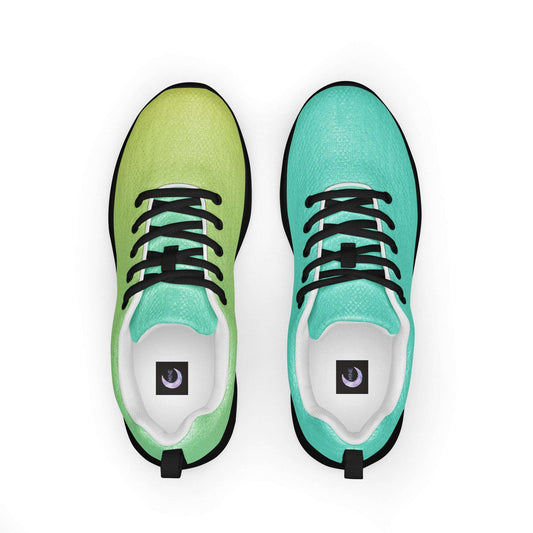 MINE- The Movement unique womens sneakers in green and teal with black laces and cushioned sole