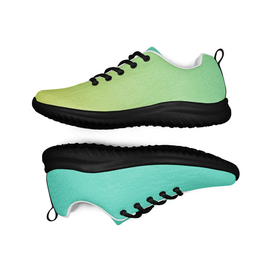 MINE-The Movement unique womens sneakers in gradient green with black soles and laces
